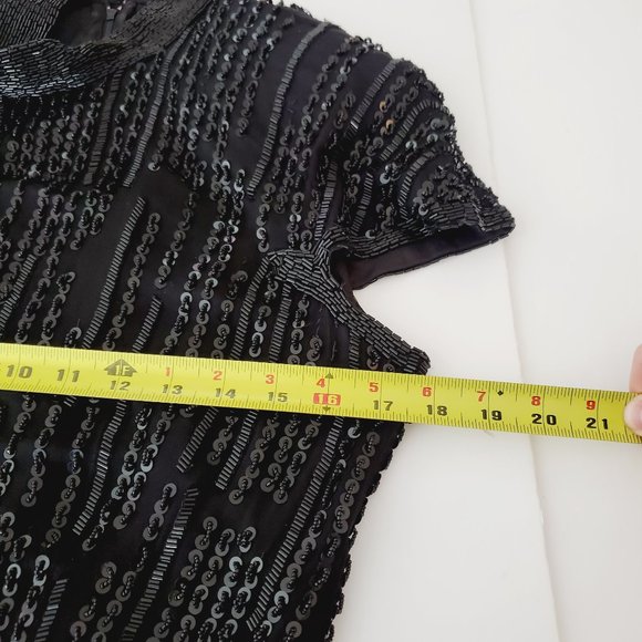 Vintage Nipon Elegant Black Sequin Dress - Picture 10 of 12